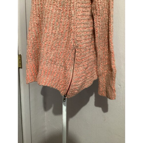 Moth Pink Knit Chunky Knit Pullover Sweater Side Zipper M Wool Blend - Picture 2 of 6